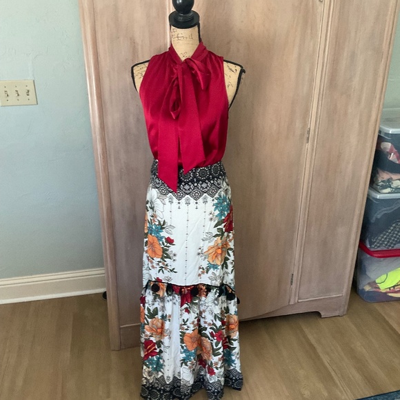 Anthropologie Farm Rio Natasha Maxi skirt western fairy boho summer hippie XS - Picture 4 of 15